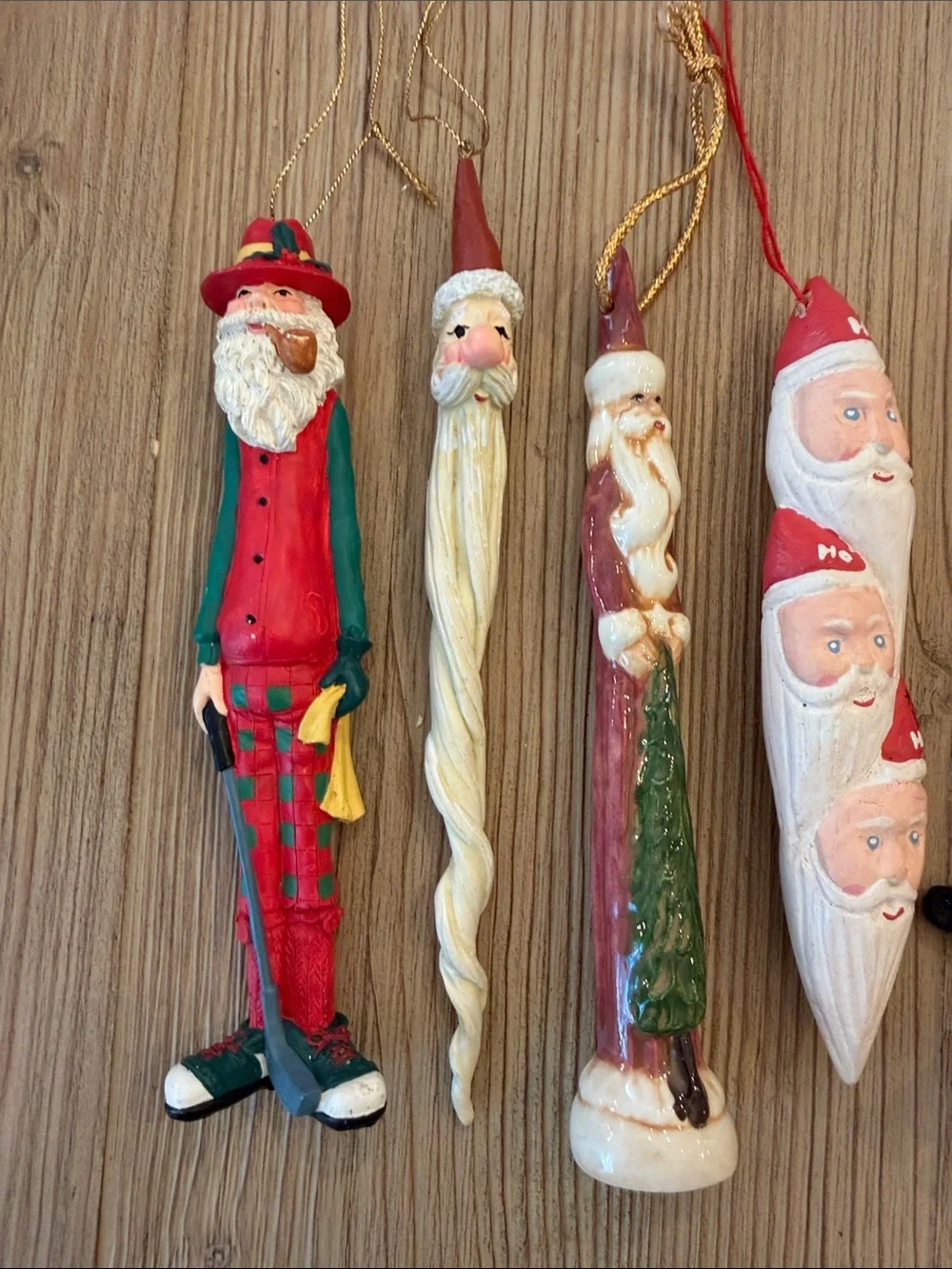 Santa Claus Christmas Ornament Bundle Lot of 5